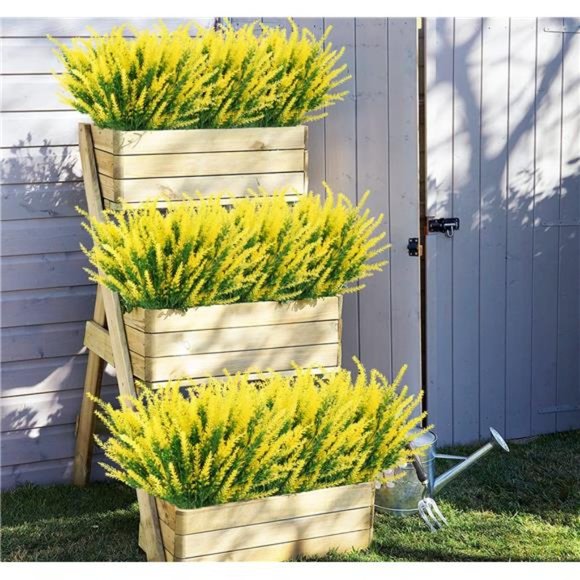 Artificial Outdoor Lavender Flowers 12 Bundles No Fade UV Resistant Fake Plastic - Picture 5 of 7